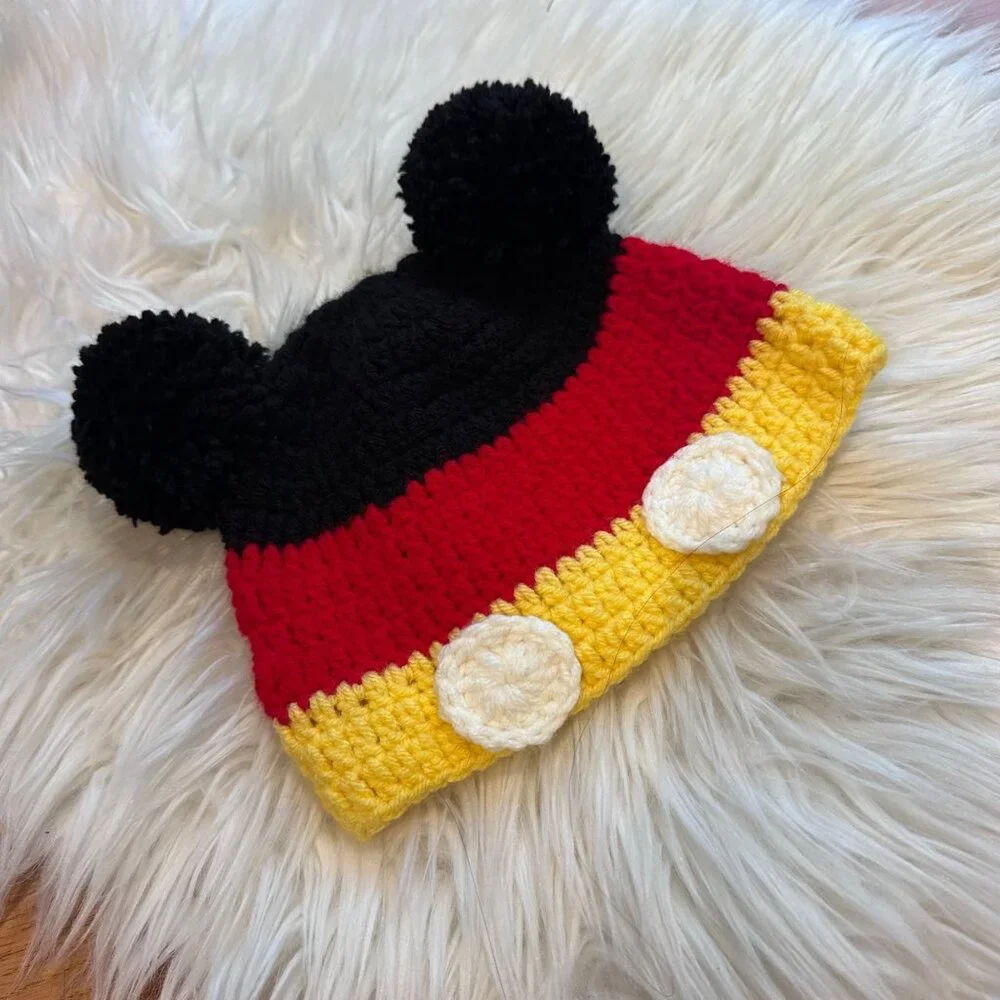 Mickey Mouse Crochet Knit Kids Costume Handmade Crochet Costume Cozy Character